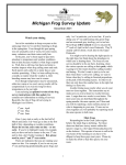 Michigan Frog Survey Update  December 2001 Watch your timing