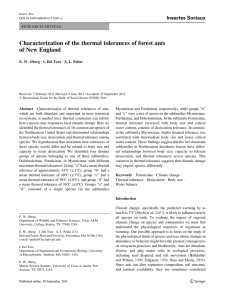 Characterization of the thermal tolerances of forest ants of New England