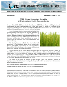 APEC Climate Symposium Hosted by