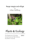 Plants &amp; Ecology Range margins and refugia Johan Dahlberg