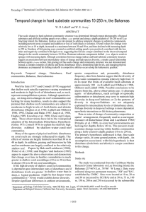 Temporal change in hard substrate communities 10-250 m, the Bahamas