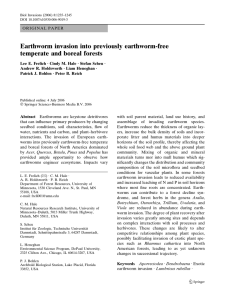 Earthworm invasion into previously earthworm-free temperate and boreal forests