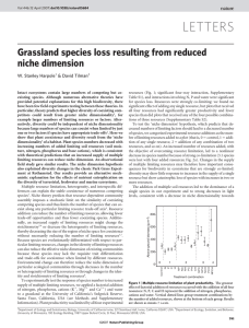 LETTERS Grassland species loss resulting from reduced niche dimension W. Stanley Harpole