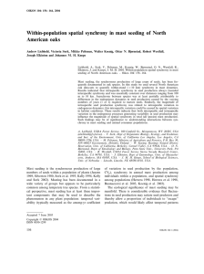 Within-population spatial synchrony in mast seeding of North American oaks