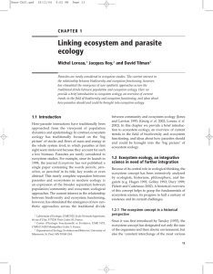 Linking ecosystem and parasite ecology Michel Loreau,