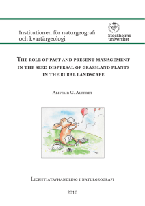 The role of past and present management in the rural landscape