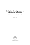 Biological diversity values in semi-natural grasslands