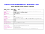 Center for Community-Based Resource Management (CBRM) CBRM Database