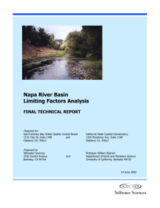 Napa River Basin Limiting Factors Analysis FINAL TECHNICAL REPORT