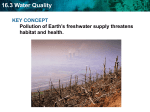 16.3 Water Quality KEY CONCEPT Pollution of Earth’s freshwater supply threatens