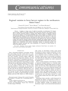 C ommunications Regional variation in forest harvest regimes in the northeastern United States