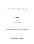 Mt. Mansfield Amphibian Monitoring Update 2012