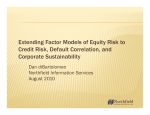 Extending Factor Models of Equity Risk to Credit Risk, Default Correlation, and Corporate Sustainability