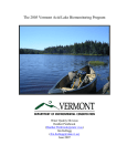 The 2005 Vermont Acid Lake Biomonitoring Program Water Quality Division Heather Pembrook (