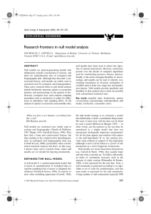 Research frontiers in null model analysis