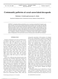 i Community patterns of  coral-associated decapods Nicholas Gotelli and Lawrence