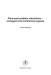 Plant-seed predator interactions – ecological and evolutionary aspects  Stockholm University