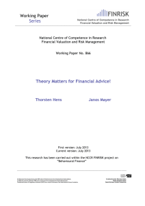 Theory Matters for Financial Advice! (PDF, 763 KB) (PDF, 745 KB)