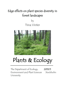 Plants &amp; Ecology Edge effects on plant species diversity in forest landscapes