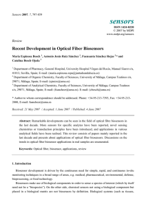 Recent Development in Optical Fiber Biosensors