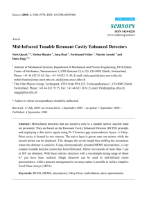 Mid-Infrared Tunable Resonant Cavity Enhanced Detectors