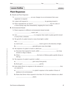 Plant Responses A. 1. 2.