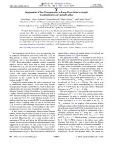 Suppression of Ion Transport due to Long-Lived Subwavelength Localization by an Optical Lattice.