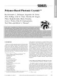 Polymer Based Photonic Crystals