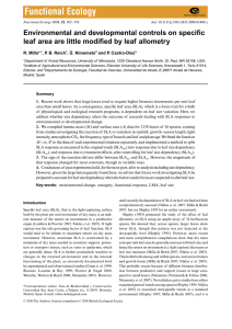 Environmental and developmental controls on specific R. Milla*