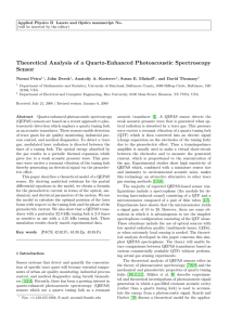 "Theoretical Analysis of a Quartz-Enhanced Photoacoustic Spectroscopy Sensor",