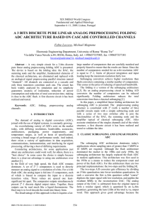 A 3 BITS DISCRETE PURE LINEAR ANALOG PREPROCESSING FOLDING