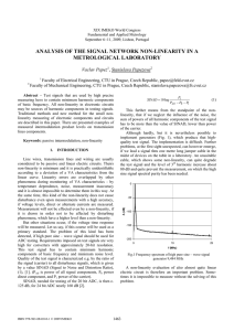 ANALYSIS OF THE SIGNAL NETWORK NON-LINEARITY IN A METROLOGICAL LABORATORY Vaclav Papez