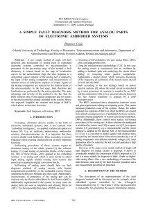 A  SIMPLE  FAULT  DIAGNOSIS  METHOD ... OF  ELECTRONIC  EMBEDDED  SYSTEMS Zbigniew Czaja