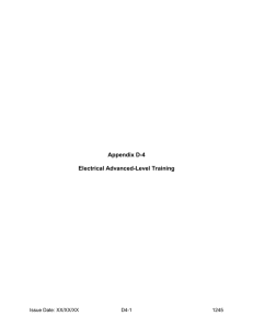 Appendix D-4  Electrical Advanced-Level Training Issue Date: XX/XX/XX