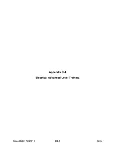 Appendix D-4  Electrical Advanced-Level Training Issue Date:  12/29/11