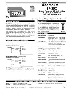 SP-35X Signal Powered DC Volt Meter 3 1/2 Digit 0.48” LCD