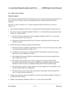 2.  System Based Design Descriptions and ITAAC