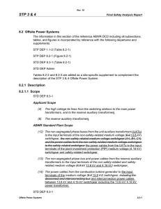 STP 3 &amp; 4 8.2  Offsite Power Systems