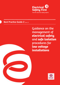 Guidance on the management of safe isolation procedures for