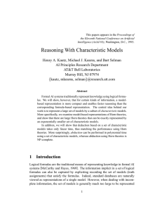 Reasoning With Characteristic Models.
