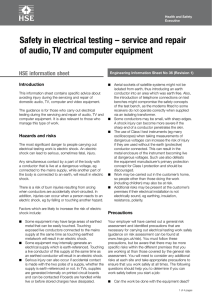 Safety in electrical testing – service and repair HSE information sheet Introduction