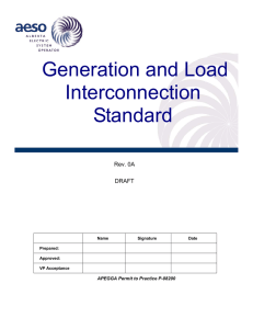 Generation and Load Interconnection Standard
