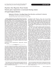 Peptides that regulate food intake: orexin gene expression is increased during states of hypertriglyceridemia