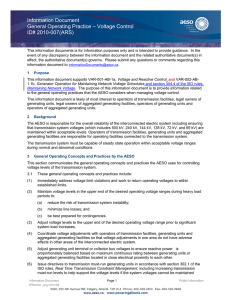 Information Document – Voltage Control General Operating Practice