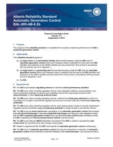 Alberta Reliability Standard Automatic Generation Control BAL-005-AB-0.2b