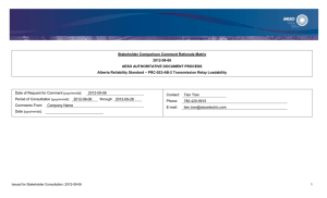 Stakeholder Comparison Comment Rationale Matrix 2012-09-06 AESO AUTHORITATIVE DOCUMENT PROCESS