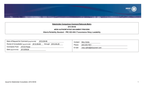 Stakeholder Comparison Comment Rationale Matrix 2012-09-06 AESO AUTHORITATIVE DOCUMENT PROCESS