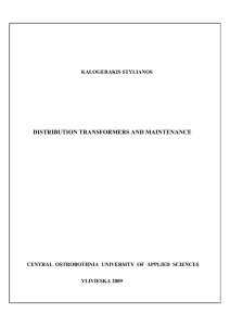 DISTRIBUTION TRANSFORMERS AND MAINTENANCE KALOGERAKIS STYLIANOS