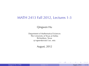 Lectures 1 to 3