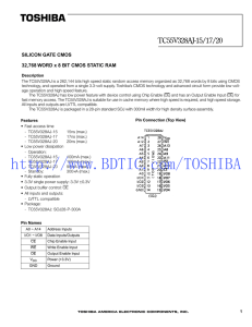 TOSHIBA TC55V328AJ-15/17/20 SILICON GATE CMOS